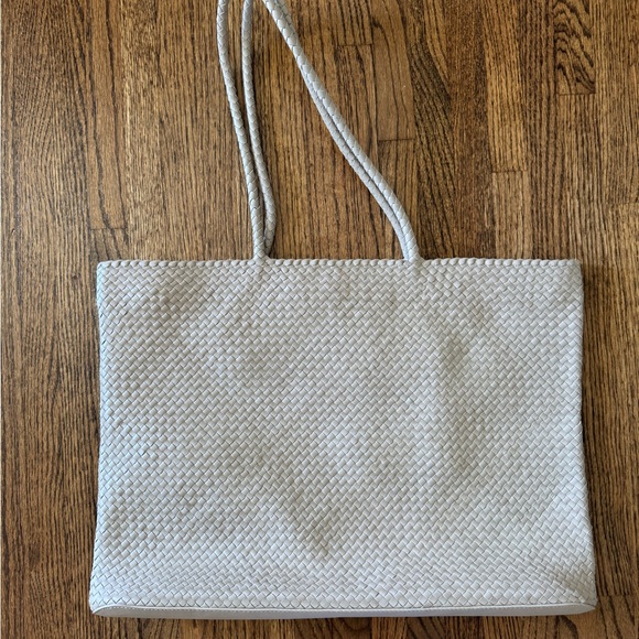 Quince Italian Leather Handwoven Tote - Taupe - Picture 2 of 6